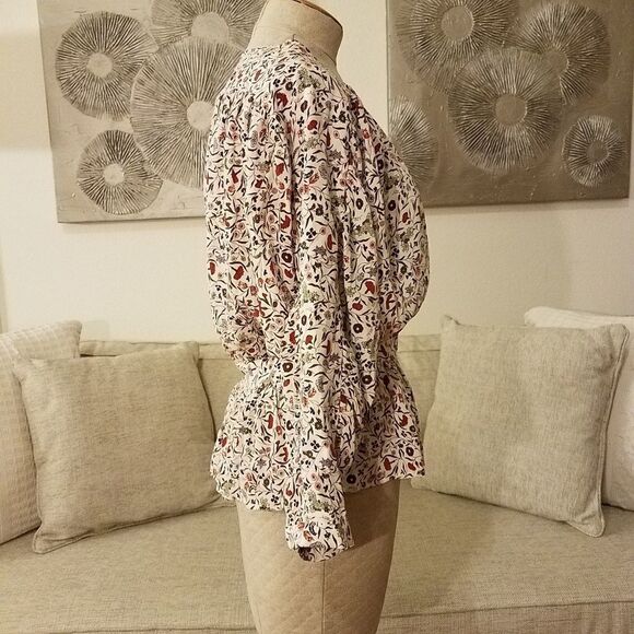 FRAME Silk Floral Kimono Top NEW - Picture 4 of 10